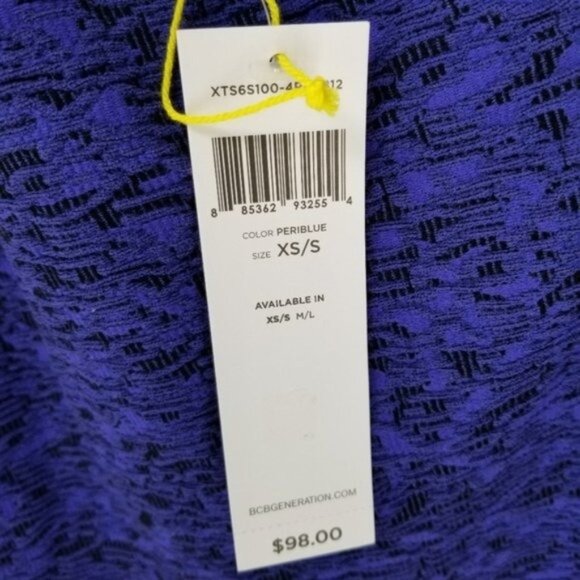 BCBG Generation Bodycon One Shoulder Stretch Dress Size XS Small Purple Blue - Picture 9 of 9